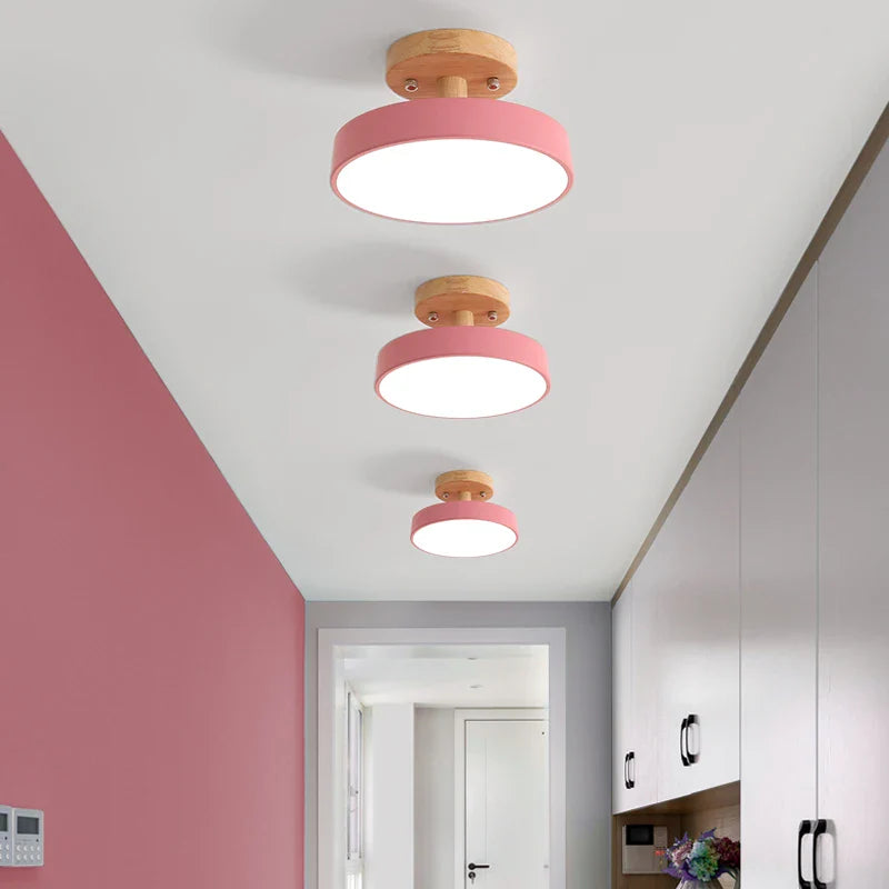 Axyaa LED Wood Acrylic Ceiling Light Fixture Wedge Nordic Living Room Lamp