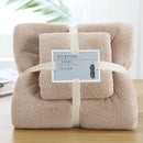 Axyaa Luxury Coral Fleece Towel Set - Super Absorbent & Soft - 2pcs - 70x140cm, 35x75cm