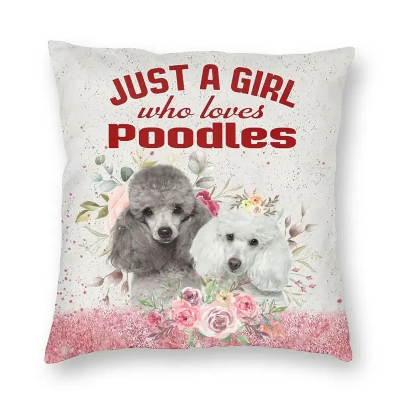 Pink Convertible Pillowcase White Poodle Sofa Cushion Cover Axyaa Home Decor