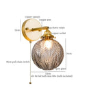 Axyaa Glass LED Wall Lamps - Vintage Japanese Style, Copper Arm, Small Bell Design