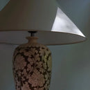 Axyaa Retro Ceramic Floor Lamp with Fabric Lampshade for Bedroom and Living Room Lighting