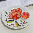Axyaa Ceramic Magpie Plate - Hand Drawn Dumpling & Snack Serving Plate for Molecular Cuisine