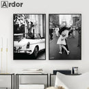 Women's Fashion Art Print by Axyaa: Lipstick & High-heeled Shoes Canvas Painting for Modern Living Room Decor