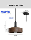 Axyaa Nordic Walnut Wooden Pendant Lights - Unique Design for Home Decor