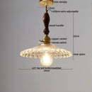 Axyaa Japanese Style LED Glass Pendant Lamp with Wood Handle