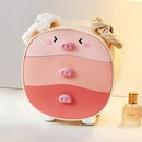 Axyaa Pig Desktop Storage Organizer with 2 Drawers for Office and Hair Accessories