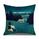 Axyaa Landscape Linen Pillowcase - Home Sofa Office Decoration - 45*45cm