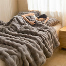 Axyaa Cozy Faux Rabbit Fur Blanket, Thick Winter Warm Plush Throw Blanket