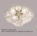 Axyaa Princess Flower Crystal Glass Ceiling Lamp - Cream Bedroom Dressing Room Lighting
