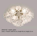 Axyaa Princess Flower Crystal Glass Ceiling Lamp - Cream Bedroom Dressing Room Lighting