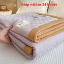 Axyaa Waffle Solid Color Summer Quilt, Lightweight Soybean Fill, Single/Double Size