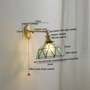 Nordic Modern LED Wall Light Axyaa Ceramic Bedside Lamp Pull Chain Switch
