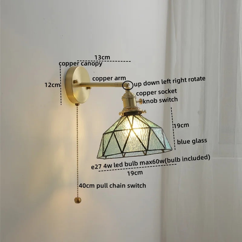 Nordic Modern LED Wall Light Axyaa Ceramic Bedside Lamp Pull Chain Switch