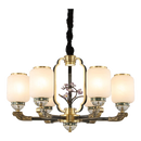 Luxurious Axyaa Copper Jade Chandelier for Modern Living, Dining, and Bedroom Lighting