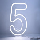 Axyaa Numbers Neon Sign 0-9 with Stand Base - USB Powered Dimmable Light Sign