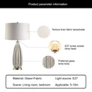 Axyaa Glass Floor Lamp with LED Light and Fabric Shade for Bedroom and Living Room
