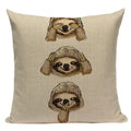 Axyaa Cozy Pug Cat Sloth Starling Fashion Pillow Cover Sofa Decor Case