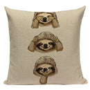 Axyaa Cozy Pug Cat Sloth Starling Fashion Pillow Cover Sofa Decor Case