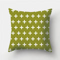 Army Green Geometric Printed Pillowcase by Axyaa for Living Room and Bedroom Decor