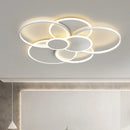 Axyaa Modern Circles LED Dimmable Chandelier: Minimalist Nordic Lighting for Bedroom and Living Room
