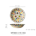 Axyaa Hand-Painted Ceramic Vegetable Deep Plate for Breakfast and More