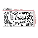 Axyaa Ramadan Decor Stickers: Eid Mubarak Muslim Wall Decal with Lantern Moon Star