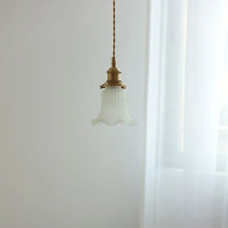 Axyaa Clear Glass LED Pendant Lamp with Copper Socket for Home Décor