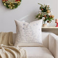 Axyaa Christmas Tree Pillow Cover - Silver Gold Snowflake Velvet - Home Decoration - 45x45cm