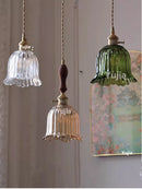Axyaa Glass Pendant Light Trio for Kitchen Dining Room - Modern Mini Hanging Fixture
