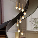 Axyaa Crystal Chandelier Stair Pendant Light Modern Living Room Interior Lighting