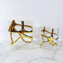 Axyaa Gold Edge Geometric Glass Vase: Elegant Terrarium for Home Decor and Flower Arrangements