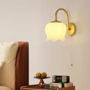 Axyaa Modern Iron LED Wall Sconce Pull Chain Switch Stair Light PVC Bedside Lamp
