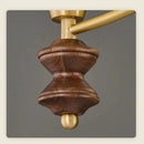 Axyaa Magic Bean LED Chandelier Walnut Wood Pendant Lamp Home Decor Light