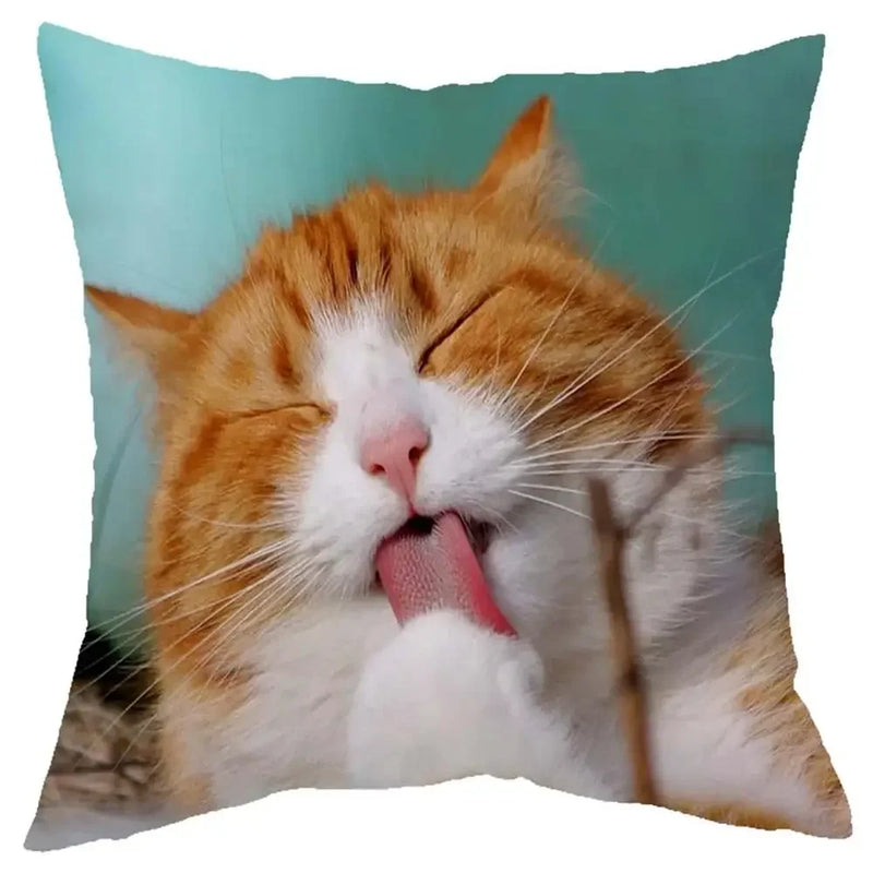 Axyaa Cat Design Sofa Cushion Cover 45x45cm