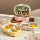 Axyaa 3-Compartment Plastic Lunch Box - Microwave Safe, Kid-Friendly Food Container