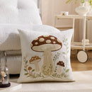 Embroidered Floral Rabbit Pillow Cover Axyaa 18x18inch White Pink Green