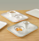 Axyaa Melamine Rectangular Tray Set for Serving Meals, Cakes, and Bread