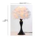 Axyaa White Feather LED Table Lamp - Modern Design for Home and Bedroom Decor
