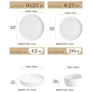 Axyaa 12/16/18/24 Piece Black Rim Dinnerware Sets with Standing Edge