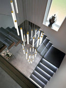 Axyaa Long Strip LED Pendant Lamp for Staircase, Hotel Lobby & Villa Creative Decor