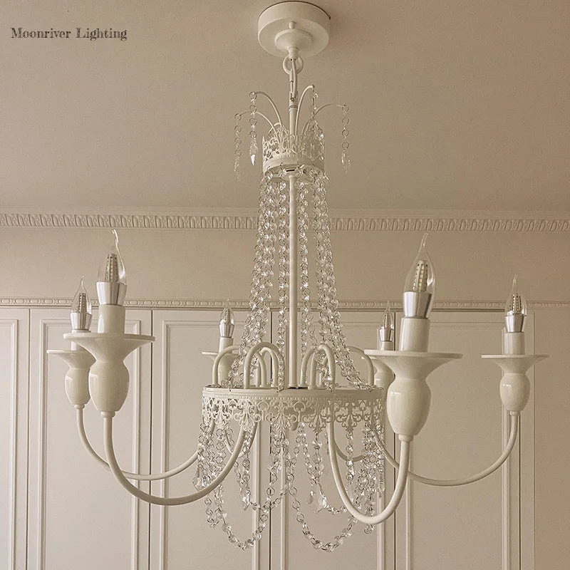 Rustic Crystal Chandelier Wall Lamp by Axyaa: Princess Room Candle Hanging Light