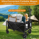 Axyaa Heavy-Duty Foldable Garden Cart with Wheels - Large Capacity for Shopping and Camping