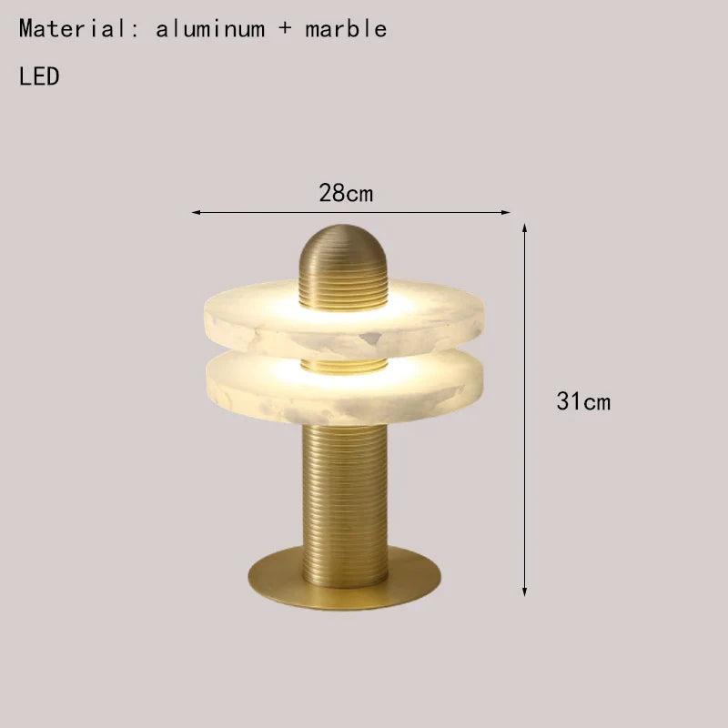 Axyaa Nordic Marble Table Lamp 3000K Gold Black Aluminum Home Art Deco
