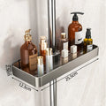 Axyaa Shower Head Holder Wall Mount Shampoo Rack with Integrated Storage Shelf