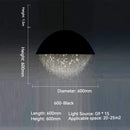 Axyaa Luxury Crystal Chandelier Black White LED Round Light for Living Dining Room