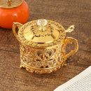Axyaa Metal Court Sugar & Seasoning Jar Set - Creative Hollow Design Kitchen Storage Jar