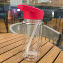 Axyaa Double Layer 10oz Transparent Plastic Water Bottles with Straw Lid