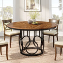 Axyaa Farmhouse Round Dining Table | 47" Wooden Texture Kitchen Table for 4
