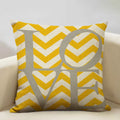 Axyaa Mustard Yellow Letter Style Cushion Cover 45x45cm Home Cafe Decor