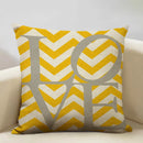 Axyaa Mustard Yellow Letter Style Cushion Cover 45x45cm Home Cafe Decor